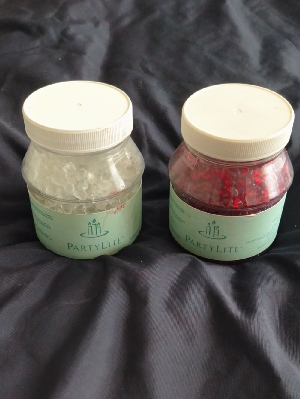 PartyLite Beads in Clear & Red